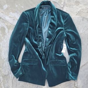 INC Green Velvet Blazer XS NWT